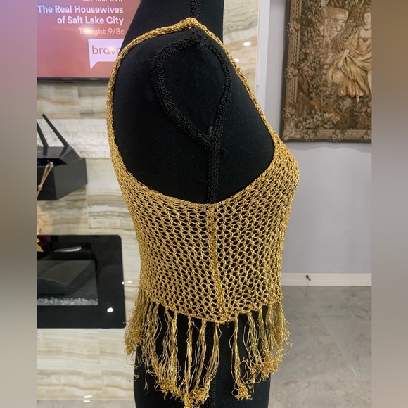 Ebonie n ivory Metallic Knit‎ Festival Top (290) - Picture 5 of 9